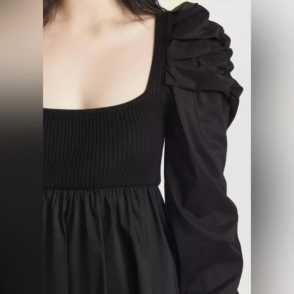 NWT En Saison Black Ellen Ruched Combo Dress Anthropologie Sm Holiday Cocktail - Picture 2 of 12